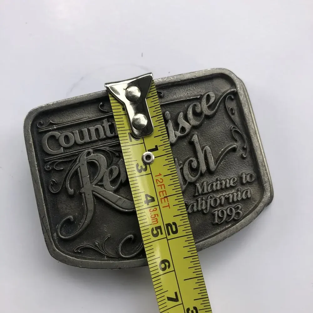 Vintage Belt Buckle 1993 Country's Reminisce Hitch Maine to California 3521